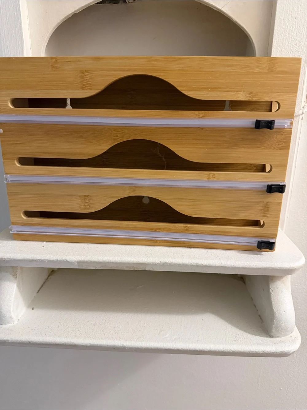 Bamboo Wall-Mounted Storage Rack - Natural Bamboo